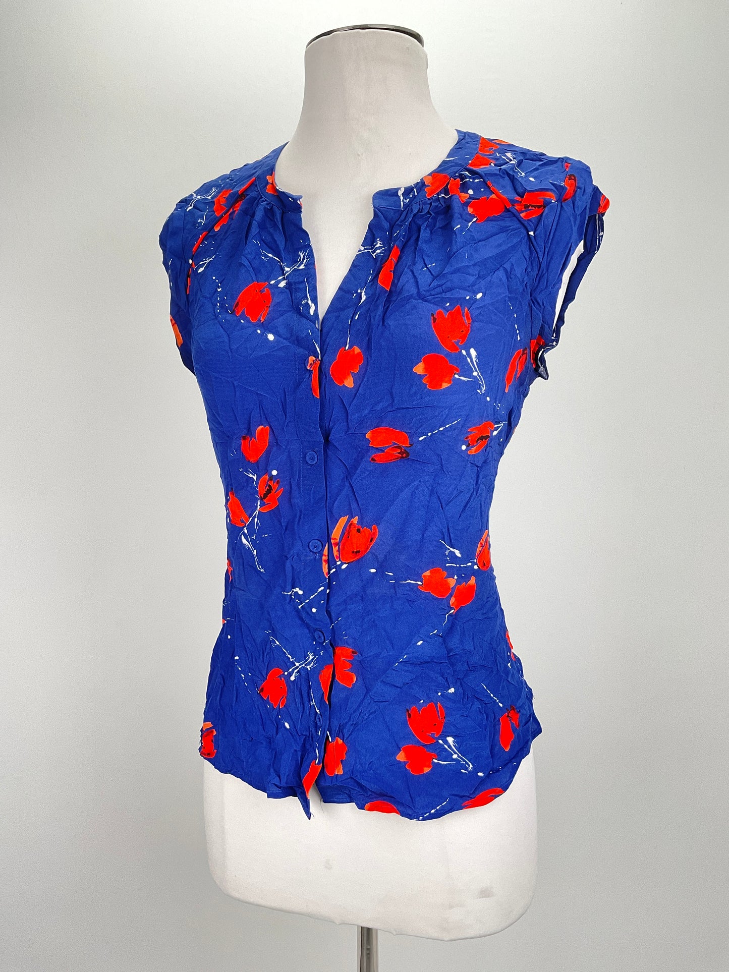 Blusa Azul Floral Daniel Rainn