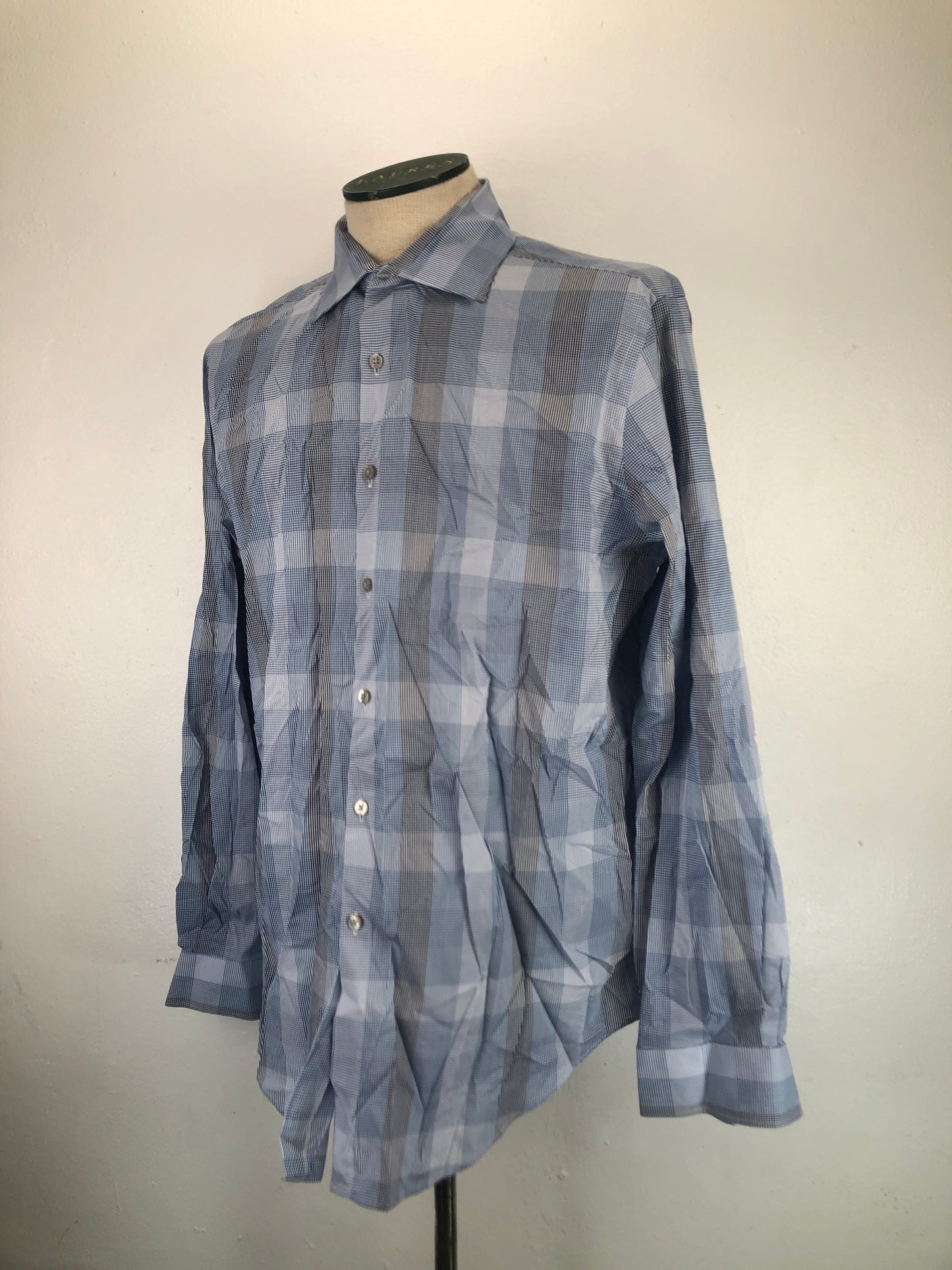 Camisa Gris de Cuadro Vanheusen
