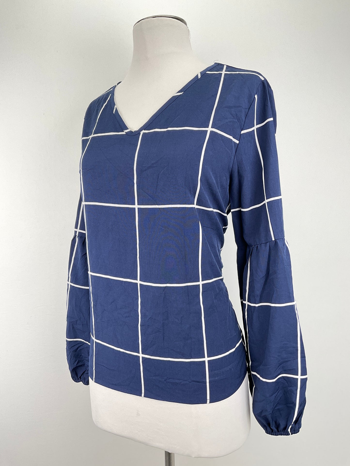 Blusa Azul marino de Cuadro Shein