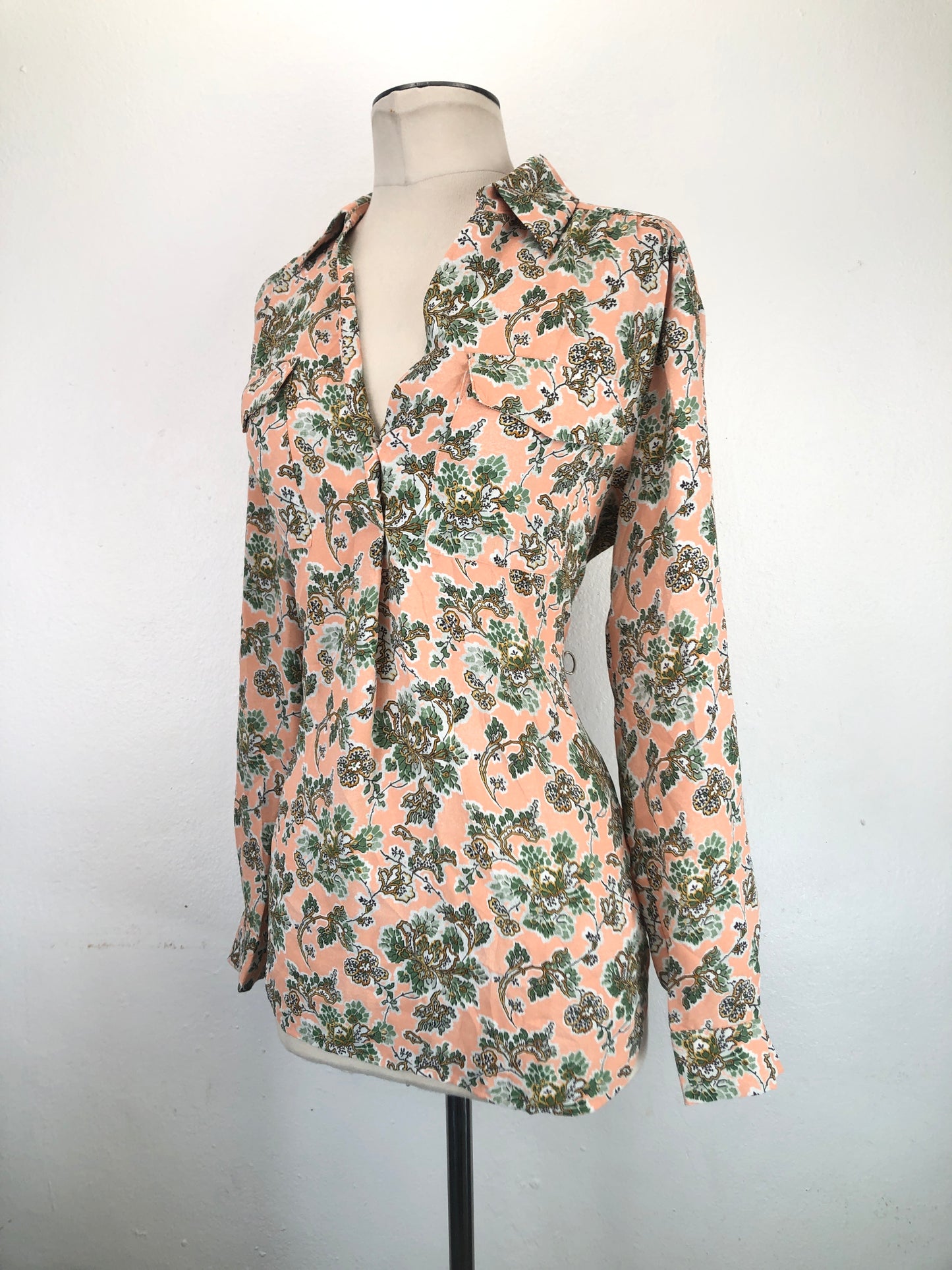 Camisa Naranja Floral Ann Taylor