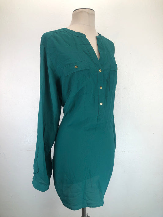 Vestido Tipo Camisero Verde Calvin Klein