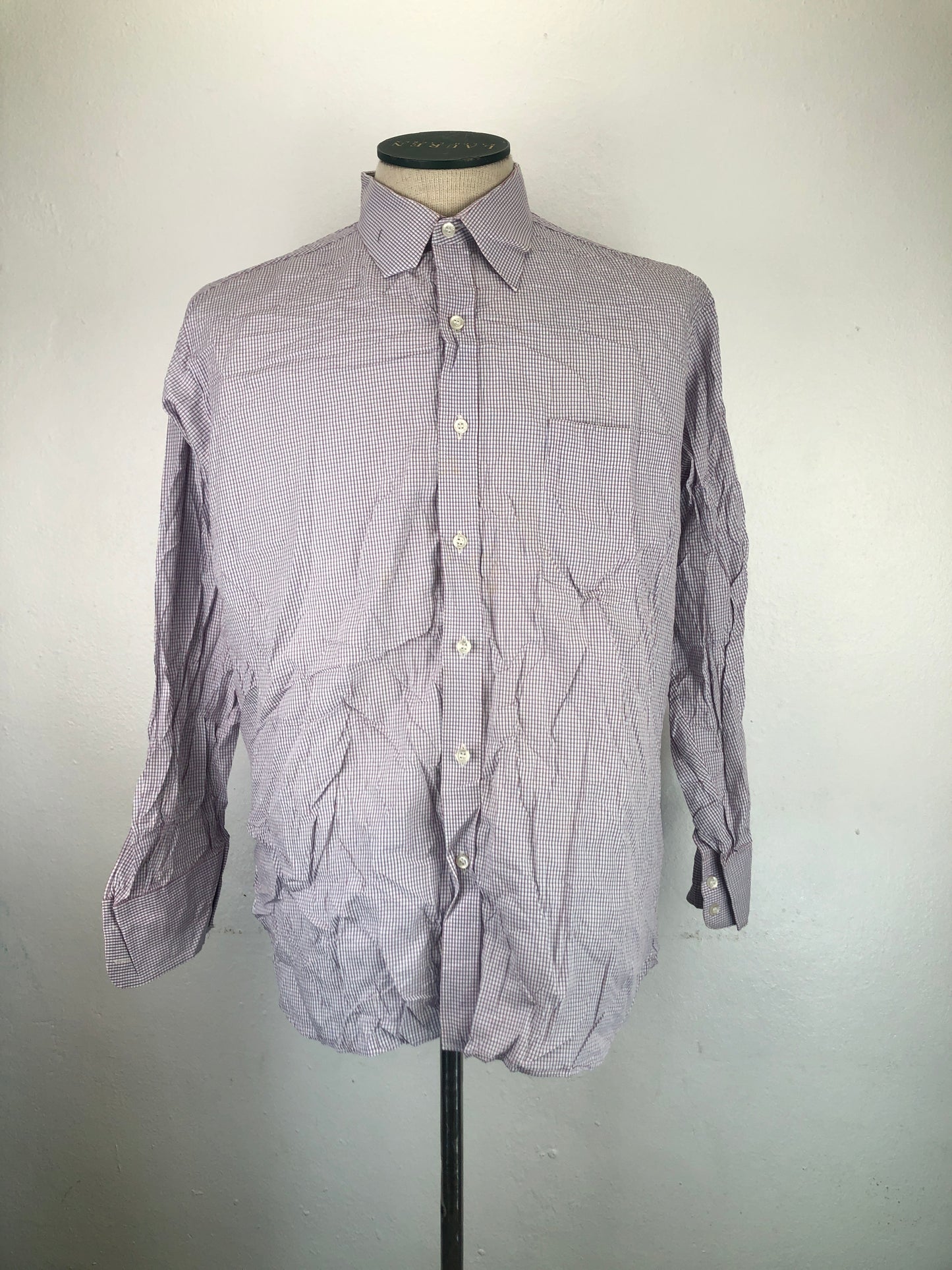 Camisa Crema De Cuadro Izod