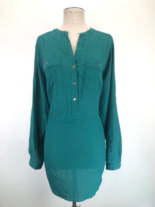 Vestido Tipo Camisero Verde Calvin Klein