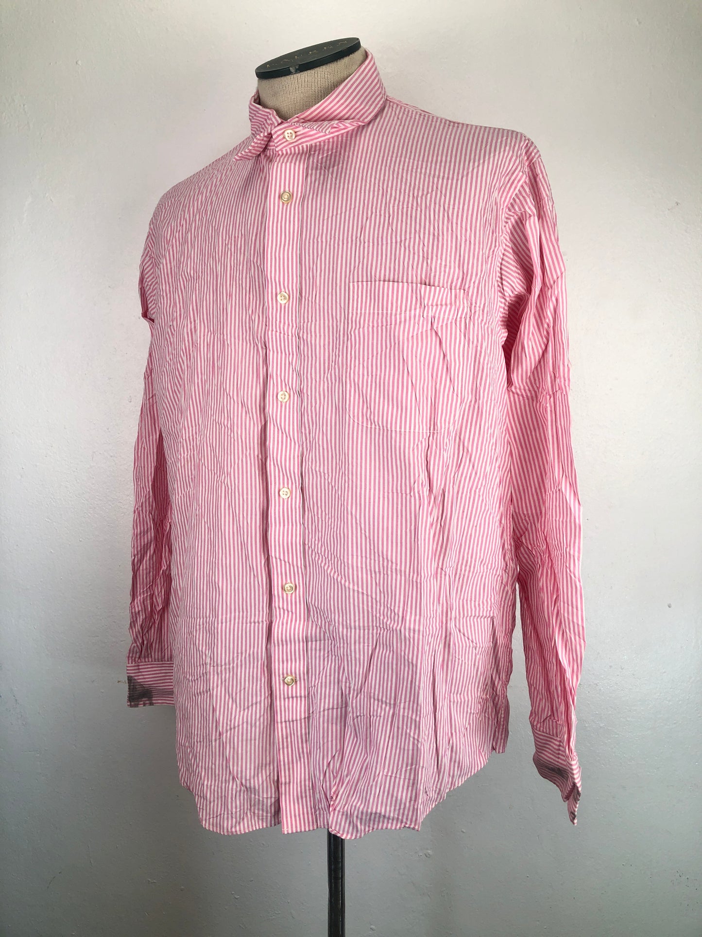 Camisa Rosado De Rayas Lands end