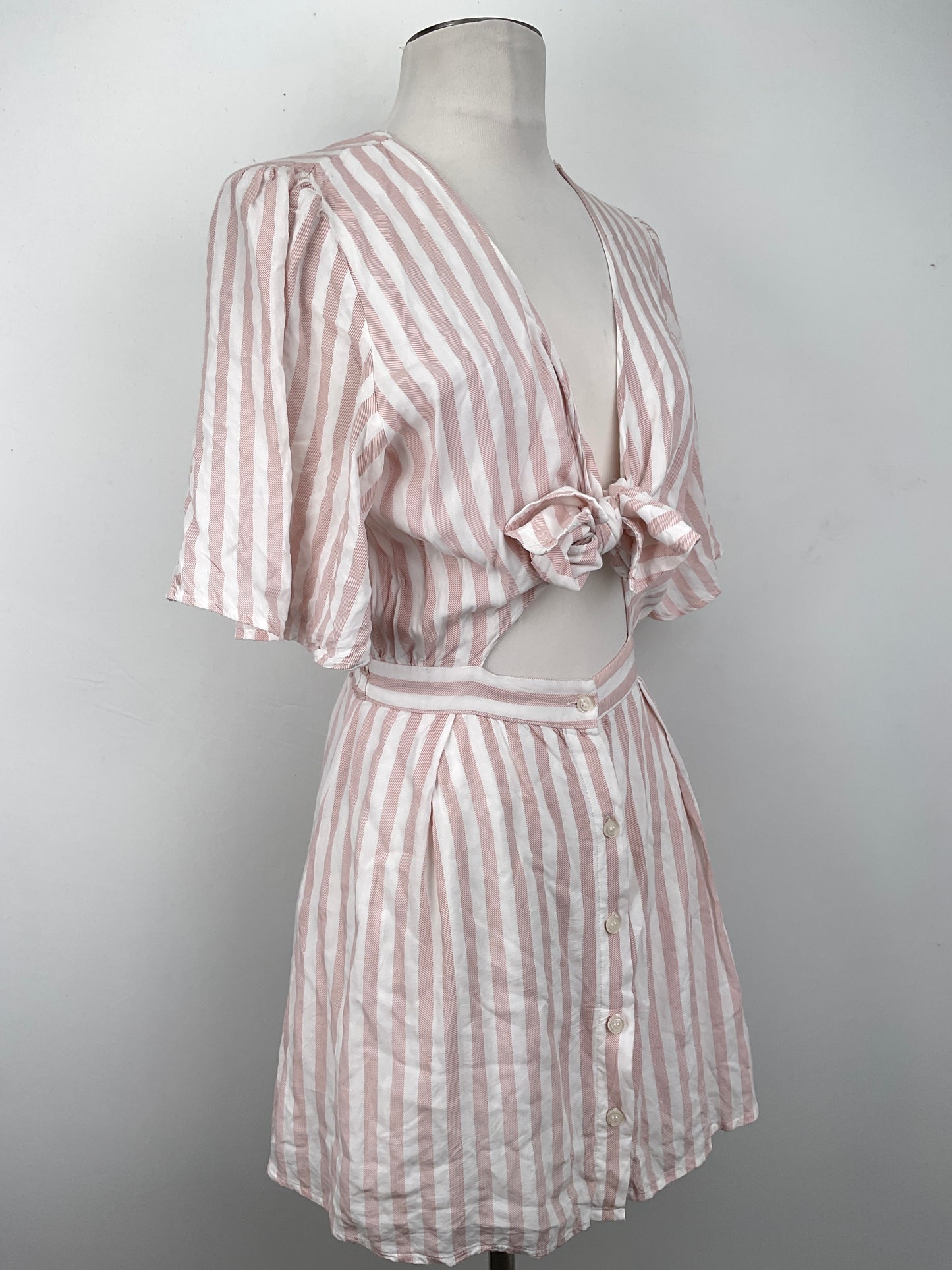 Vestido Nude De Rayas Audrey