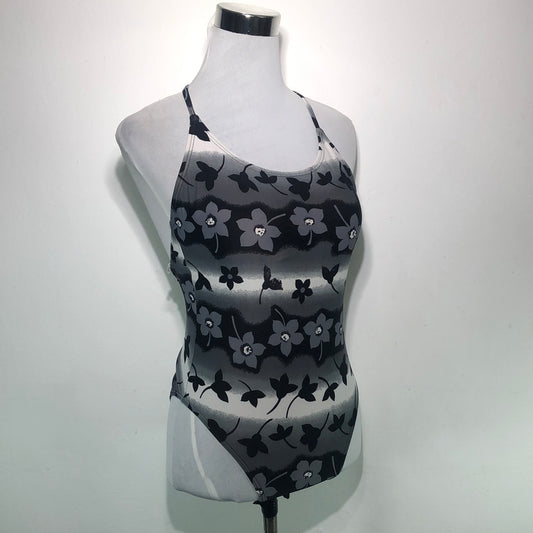 Traje de Baño Negro de Flores