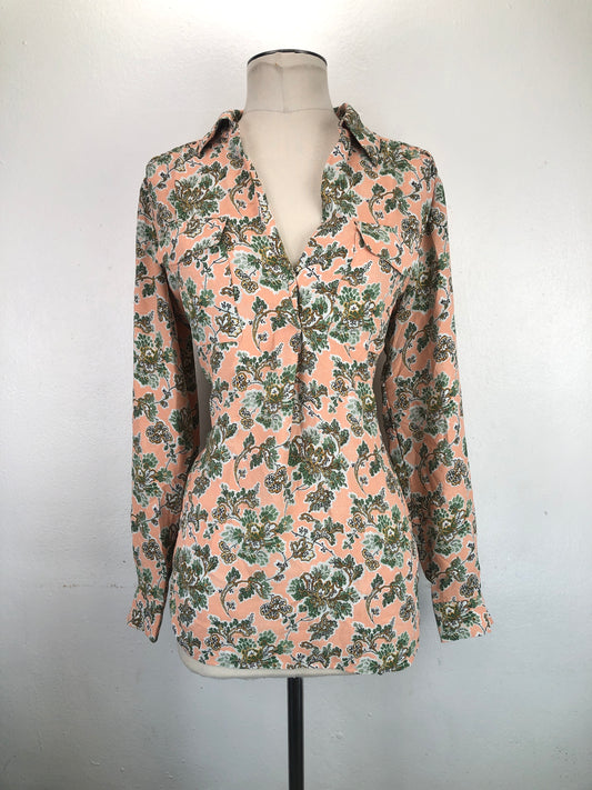 Camisa Naranja Floral Ann Taylor