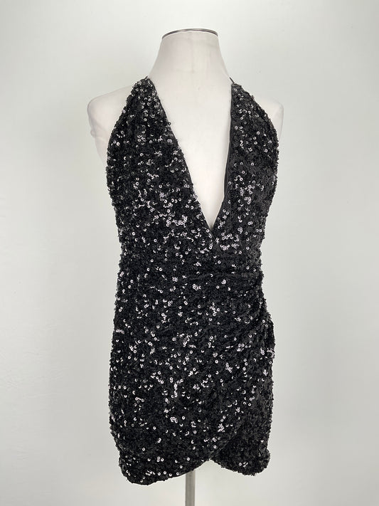 Vestido de Fiesta Negro de Brillo Variangis