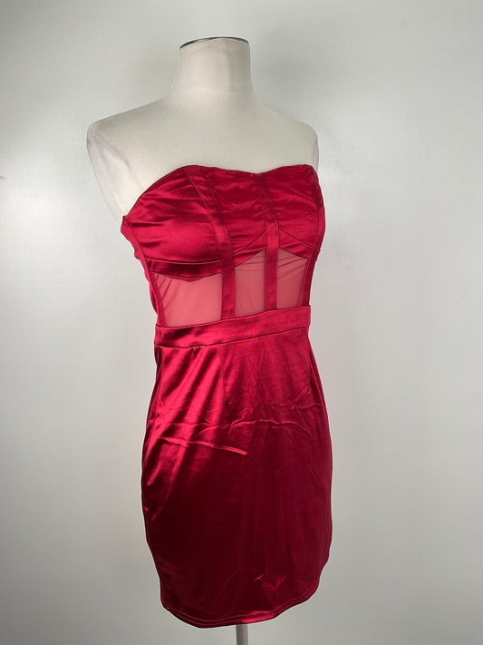Vestido Rojo Vino Fashion Nova