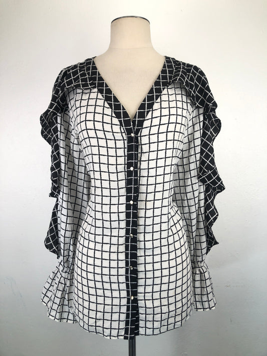 Blusa Blanco de Cuadro Cato