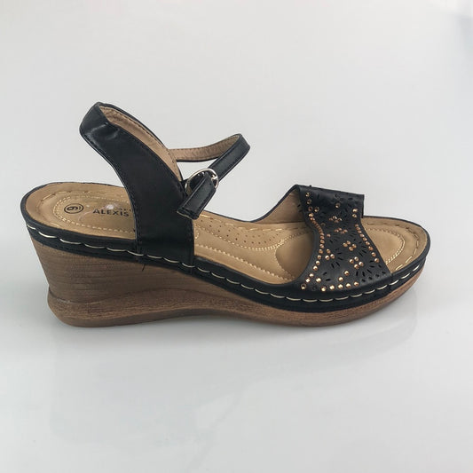Zapatilla Negro De Brillo Comfort Alexis Bendel