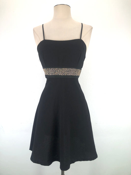 Vestido Negro Dorado