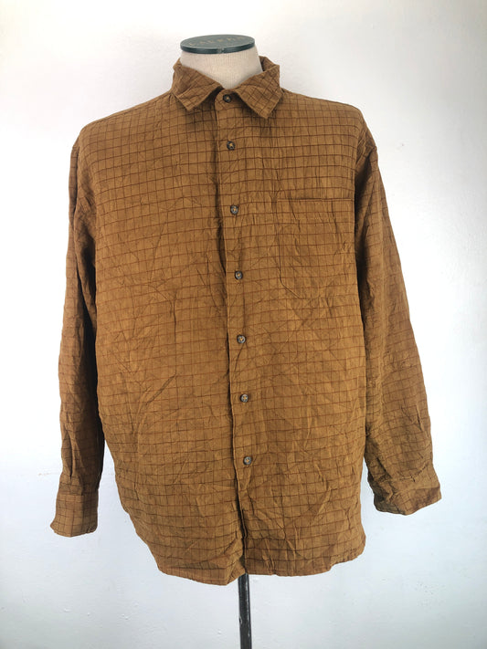 Camisa Marro De Cuadro Basic Editions