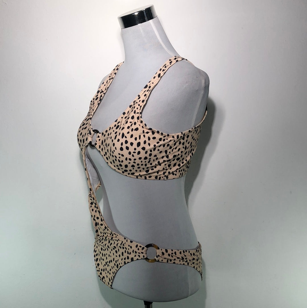 Traje de Baño Crema de Lunares Shein