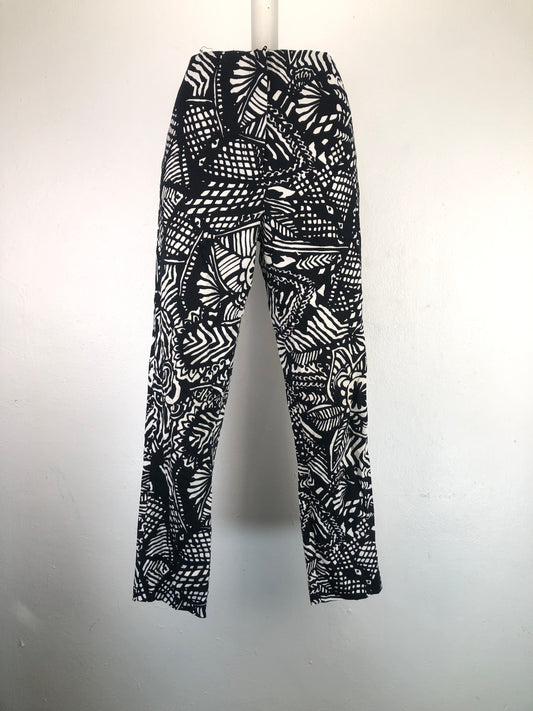 Pantalon Negro Floral De Vestir Ellitt Lauren