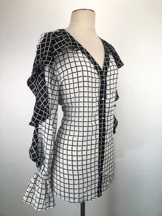 Blusa Blanco de Cuadro Cato