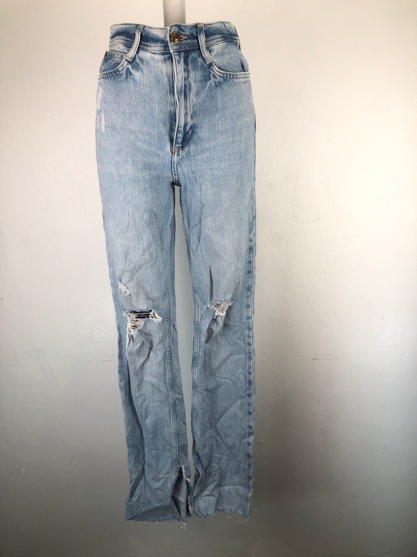 Pantalon Azul claro Mom Jeans Zara