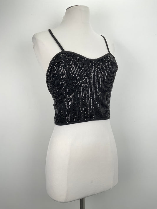 Blusa Negro de Brillo Shein