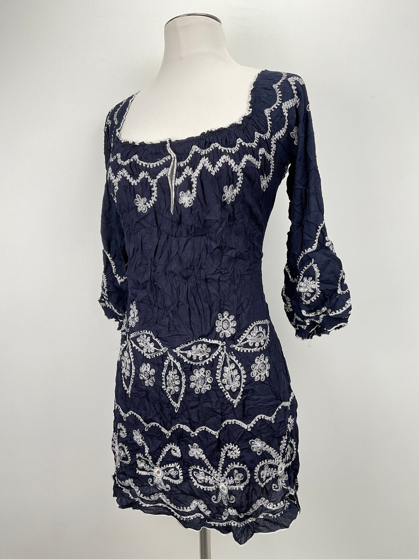 Vestido Azul marino Floral Poupette