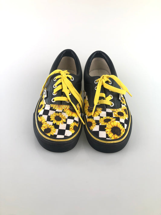 Apargata Negro Mujer Con Diseño de Girasol