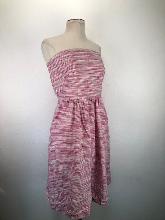 Vestido Rosado de Rayas Banana Republic