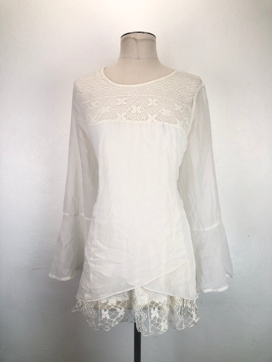 Blusa Blanco Floral Krazy Kat