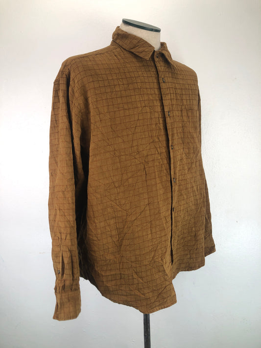 Camisa Marro De Cuadro Basic Editions