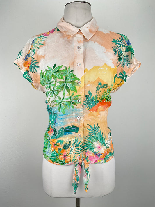 Camisa Naranja Floral Talbots
