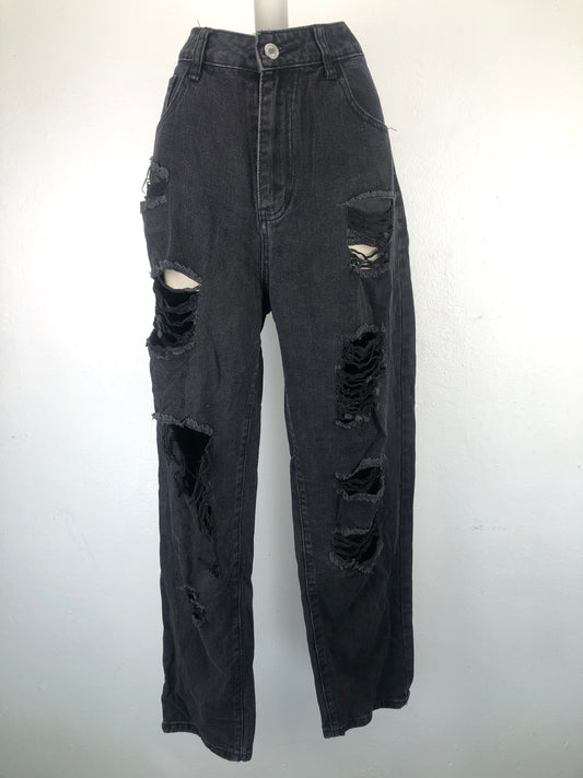 Pantalon Negro Mom Jeans Shein