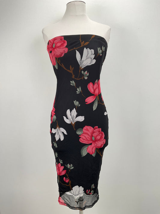 Vestido Negro Floral Shein