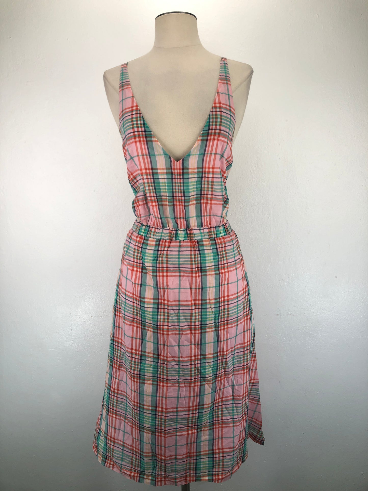 Vestido Rosado de Cuadro Crew