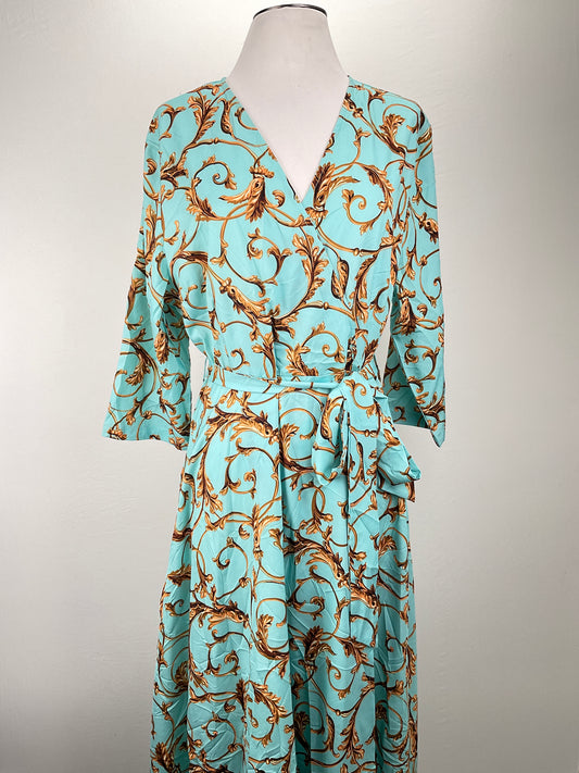 Vestido Turquesa Floral Sheilay