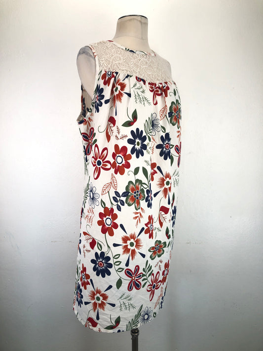 Vestido Blanco Floral Variangis