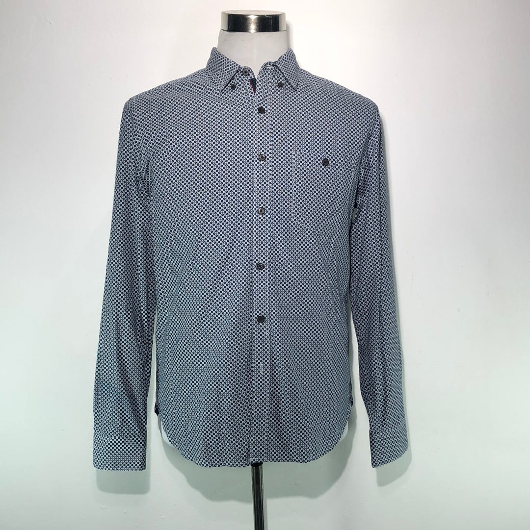 Camisa Azul Marino Denim Flower