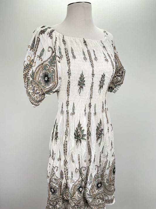 Vestido Blanco Floral Ana Rose