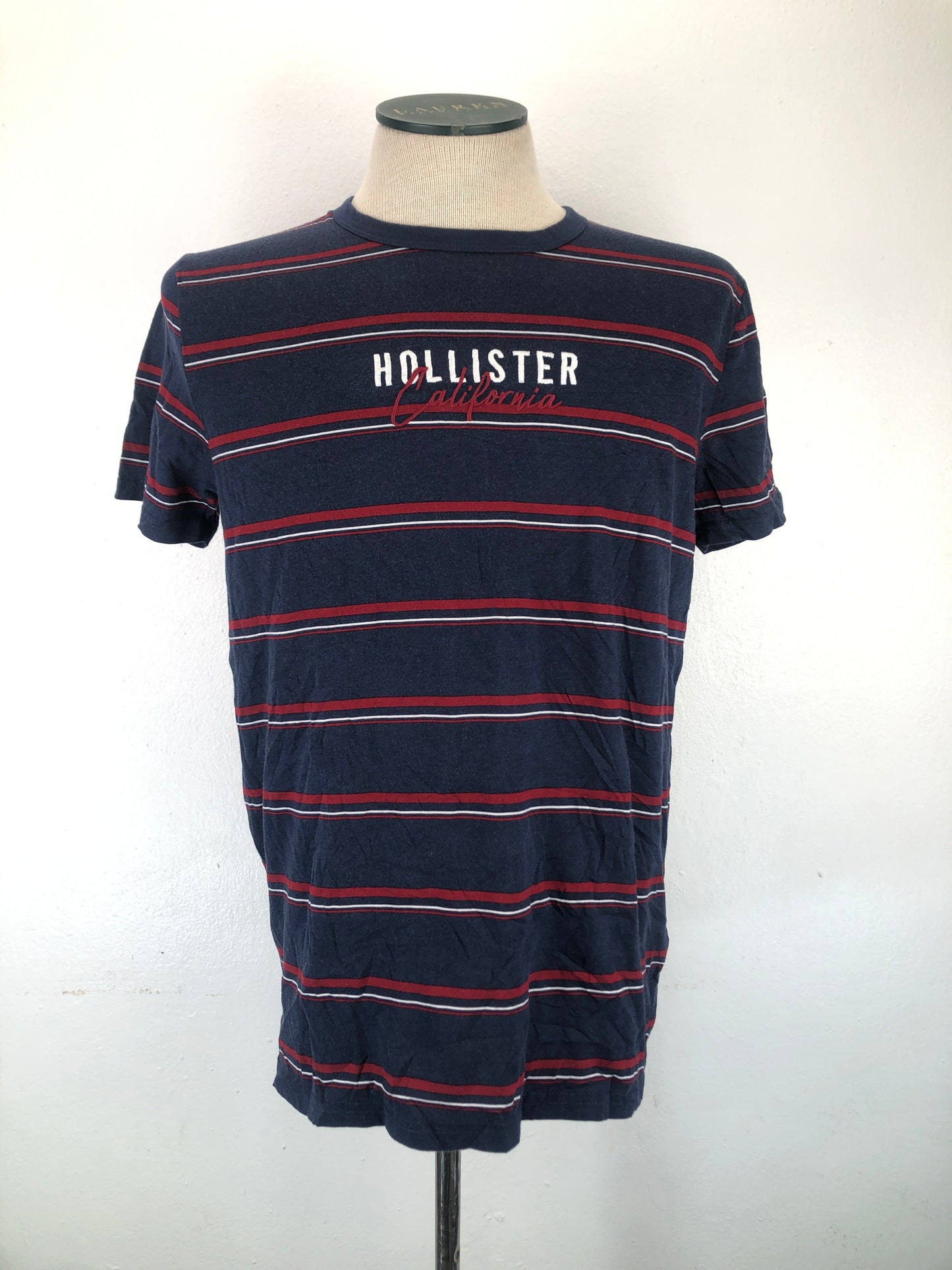 Camiseta Azul marino de Rayas Hollister