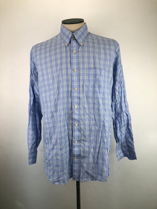 Camisa Azul Claro De Cuadro Kirkland