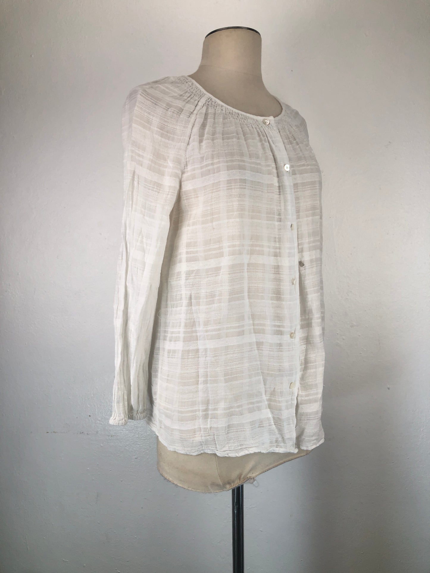 Blusa Blanco de Rayas Laughin