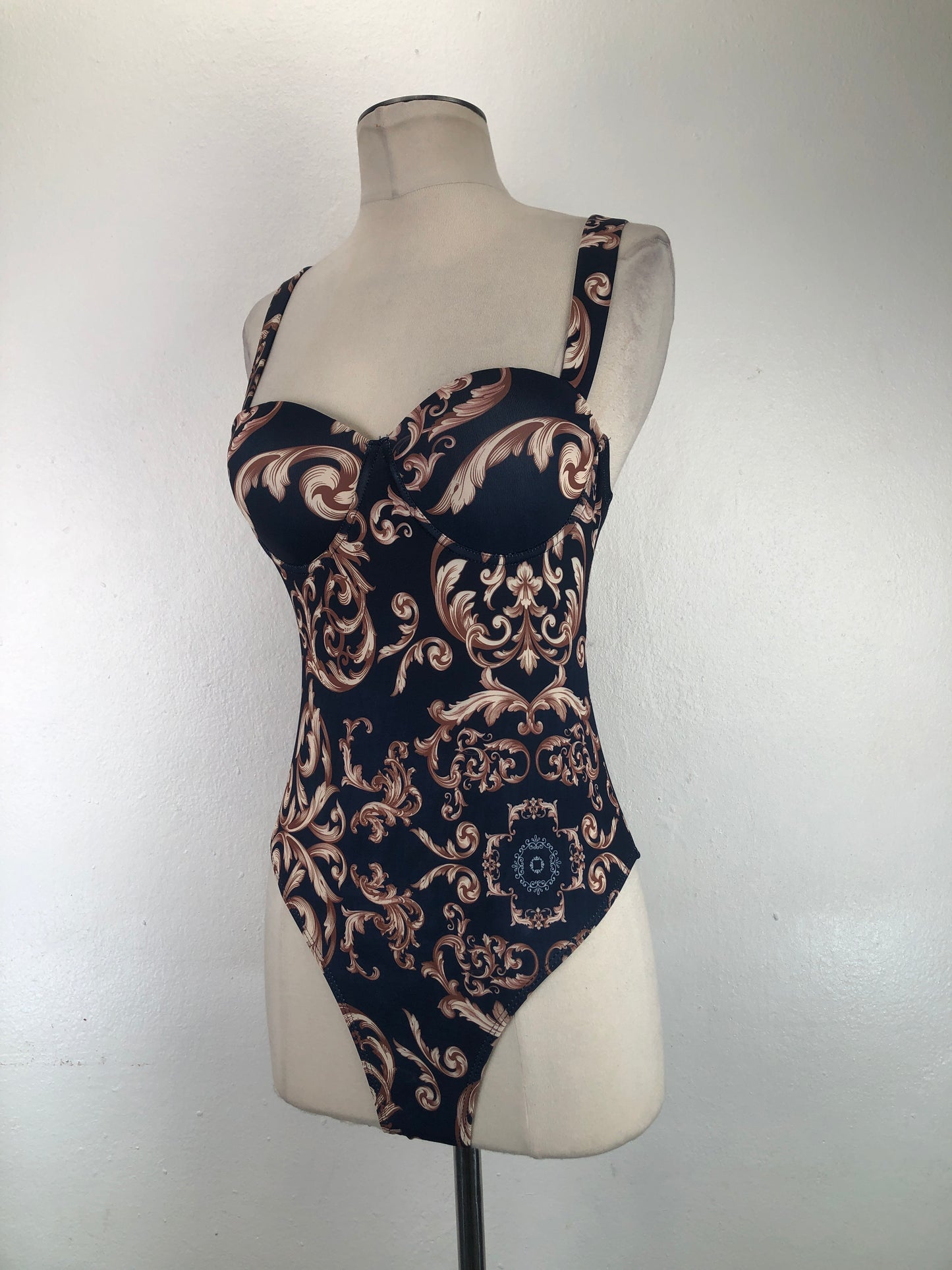 Traje de Baño Azul marino Floral Shein