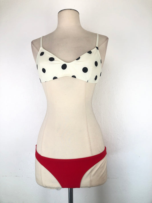 Trajer de Baño Blanco lunares Solid Striped