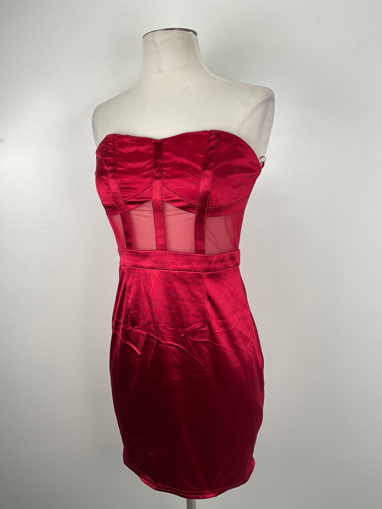 Vestido Rojo Vino Fashion Nova