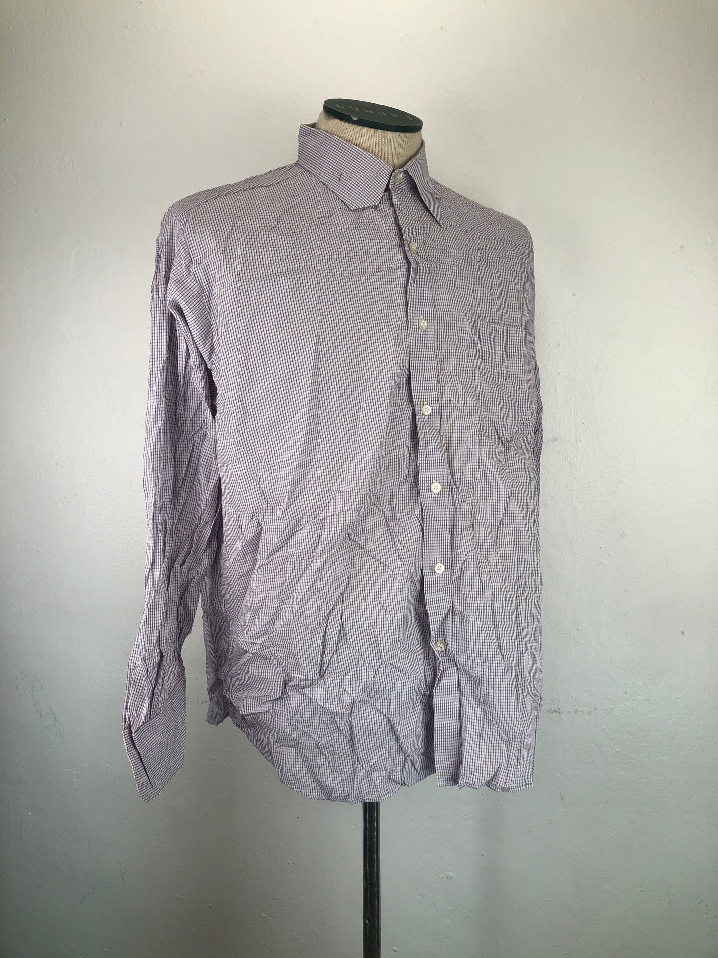Camisa Crema De Cuadro Izod