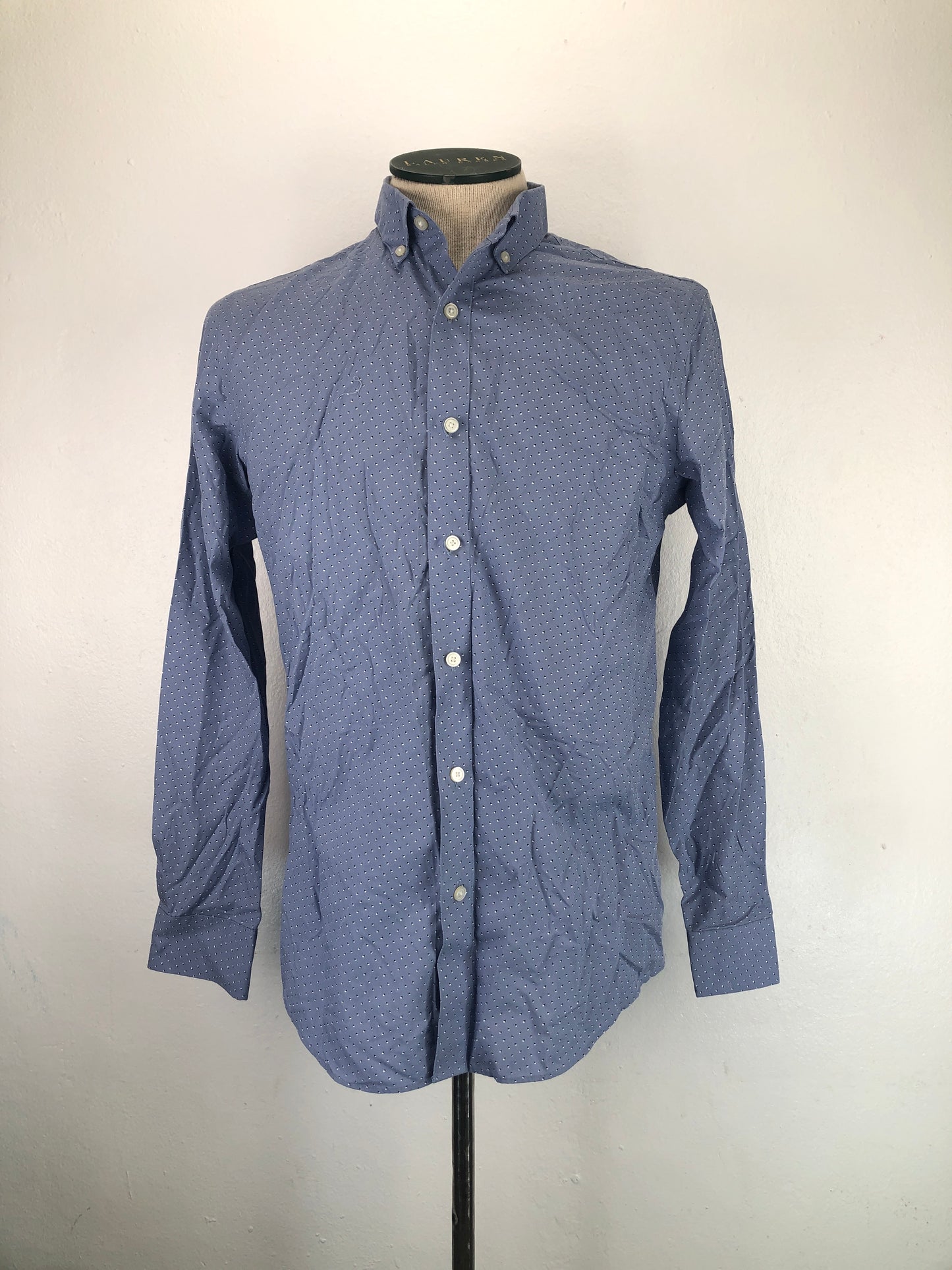 Camisa Gris Azulado de Lunares Standard Fit