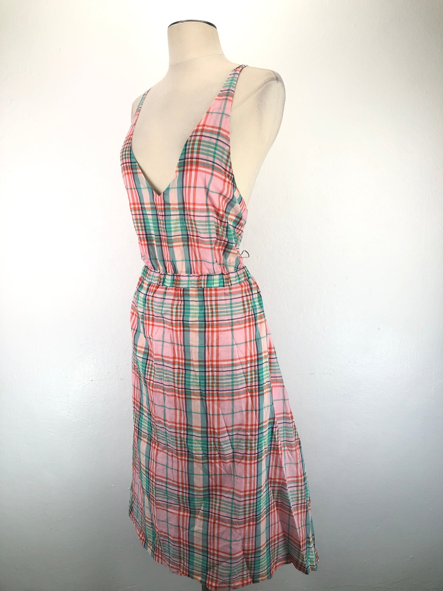 Vestido Rosado de Cuadro Crew