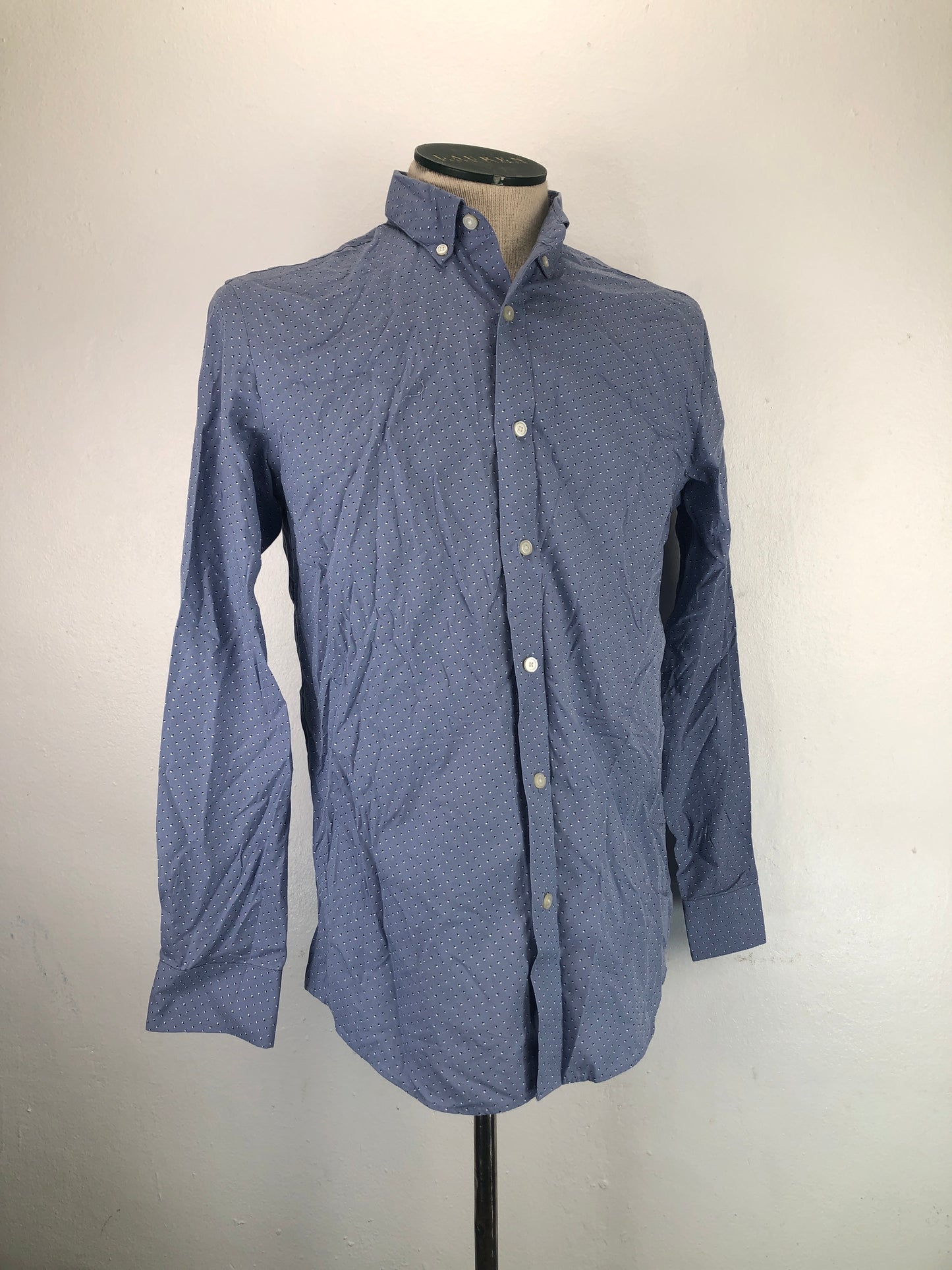 Camisa Gris Azulado de Lunares Standard Fit