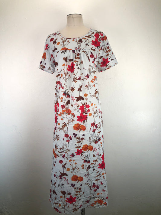 Vestido Blanco Floral Variangis