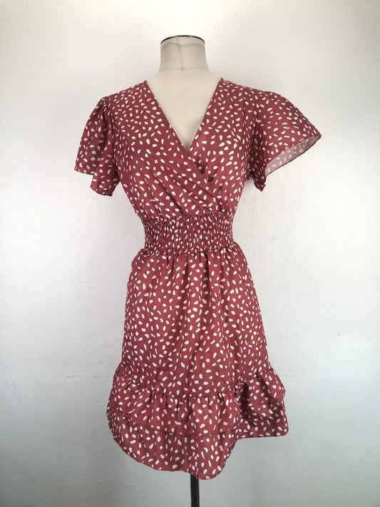 Vestido Nude De Lunares Shein