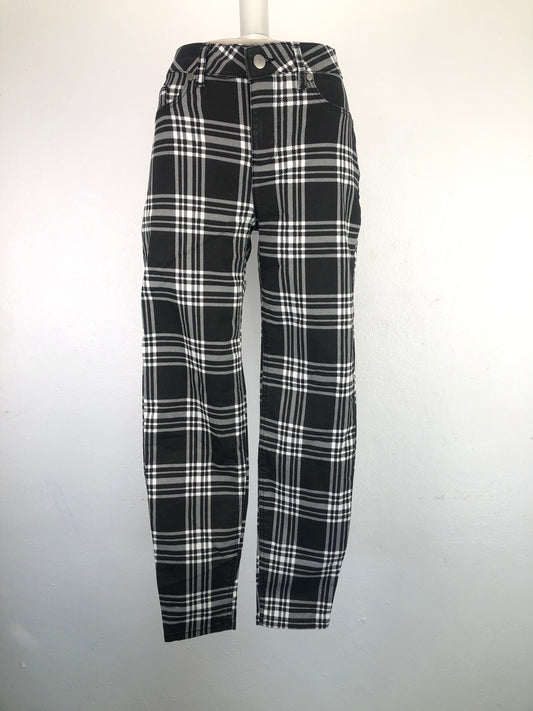Pantalon Negro De Cuadro De vestir Las cana