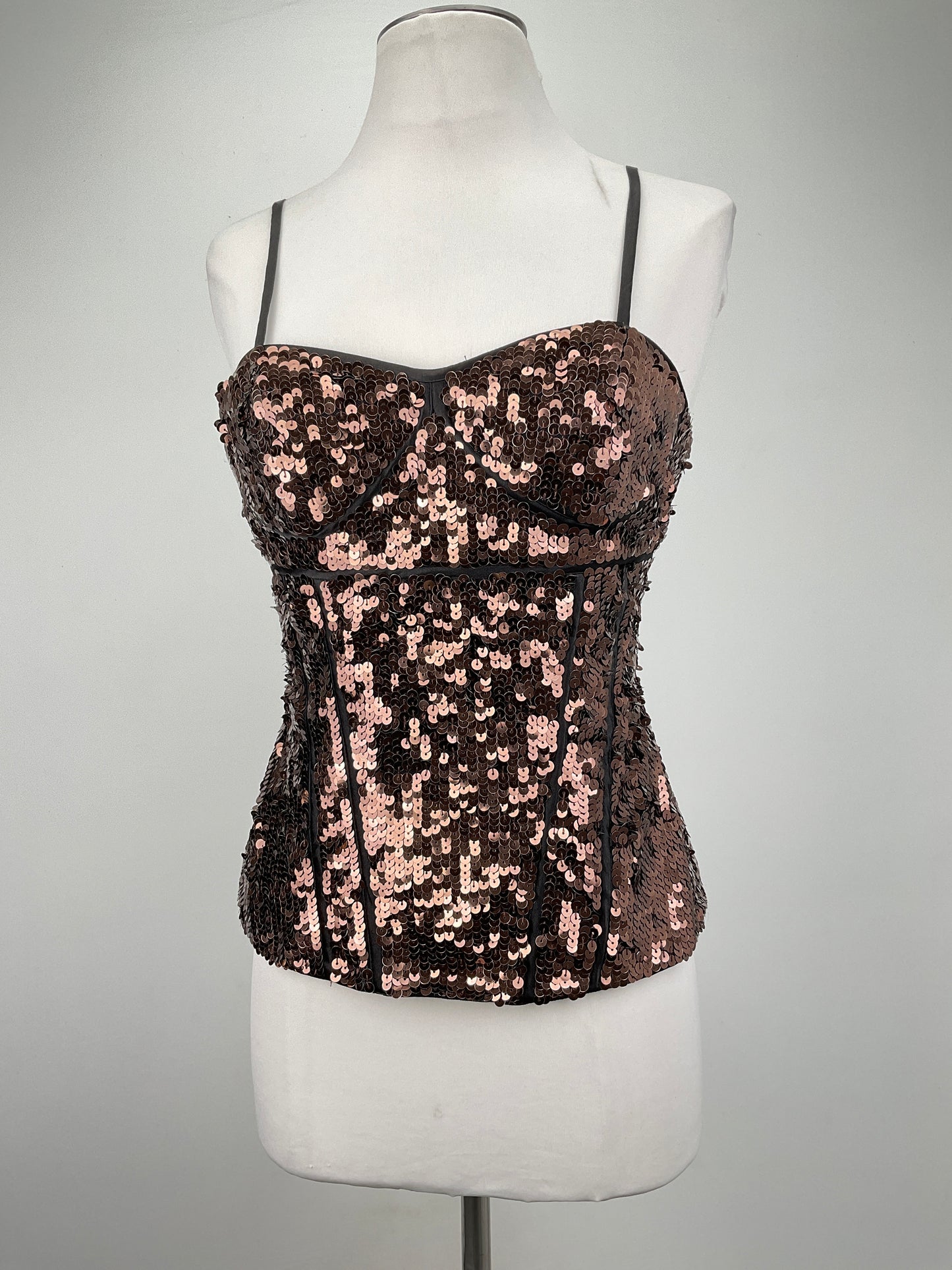 Blusa Marron de Brillo Luxe