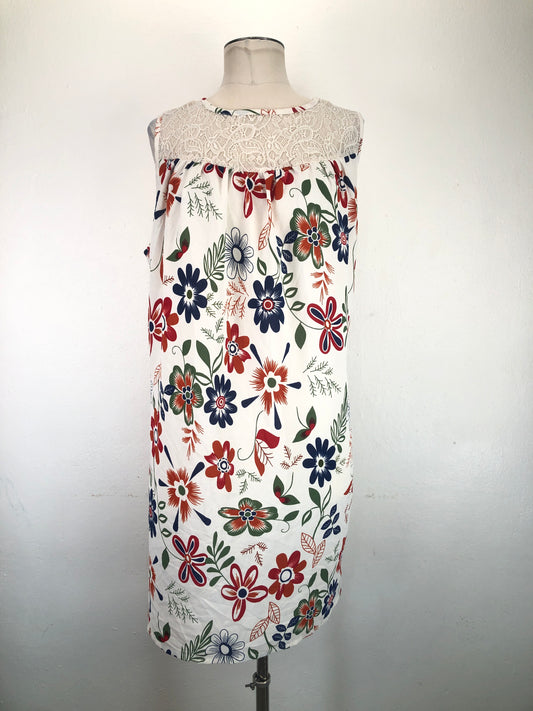 Vestido Blanco Floral Variangis